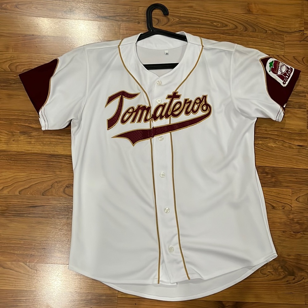 Tomateros de Culiacán Men’s XL White, Red and Gold Baseball Jersey